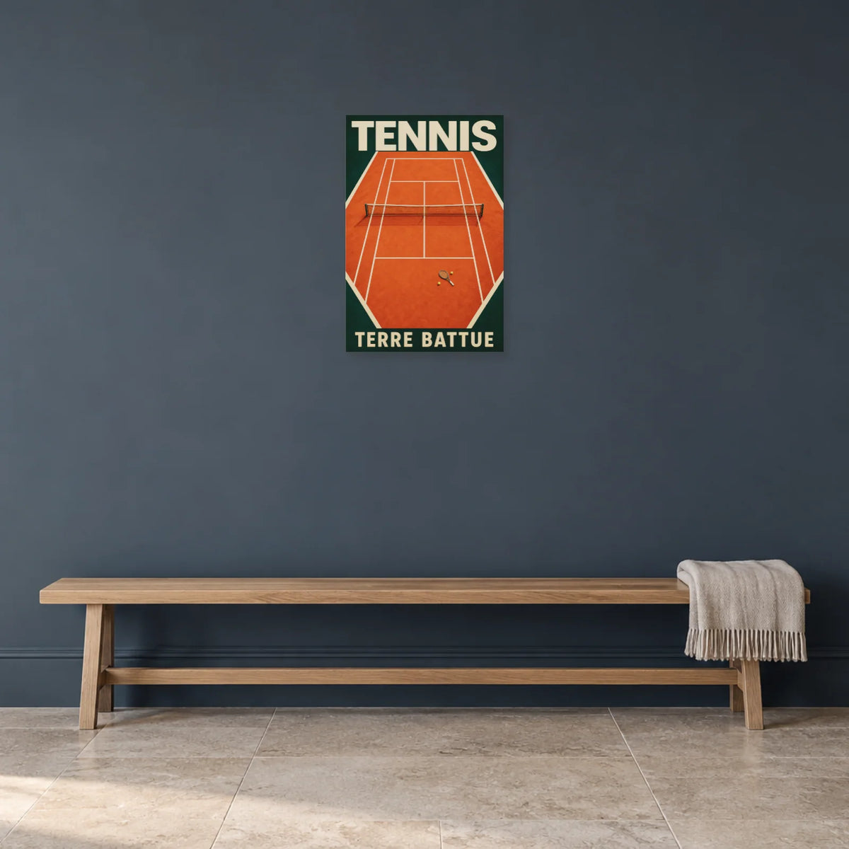Affiche Tennis – Terre battue dans une entrée ou un couloir - Art Virtuoso