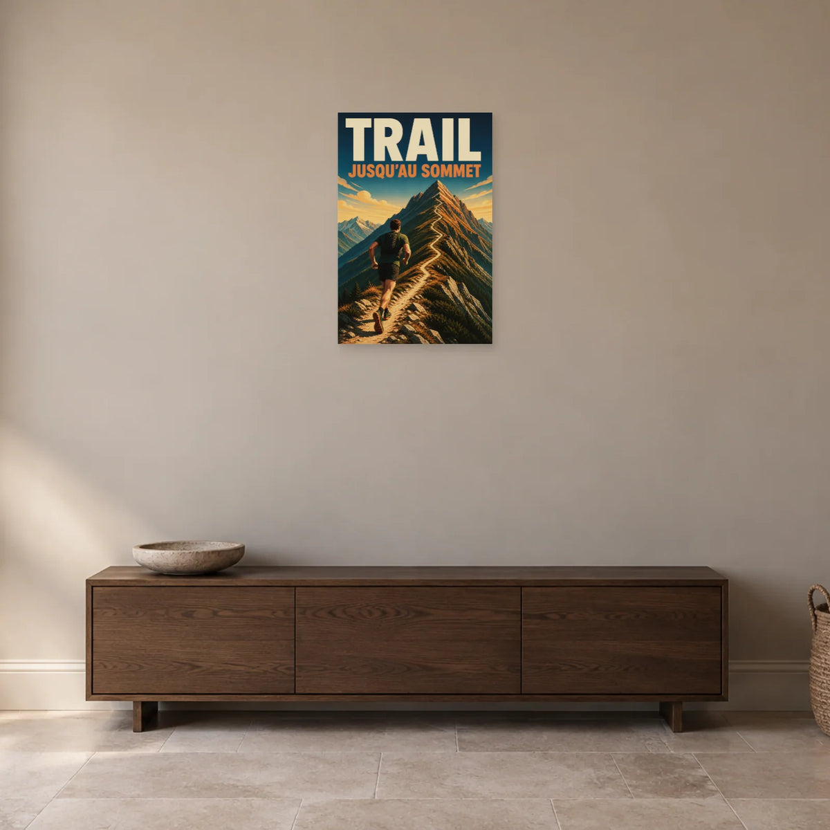 Affiche Trail – Jusqu’au sommet dans une entrée ou un couloir - Art Virtuoso