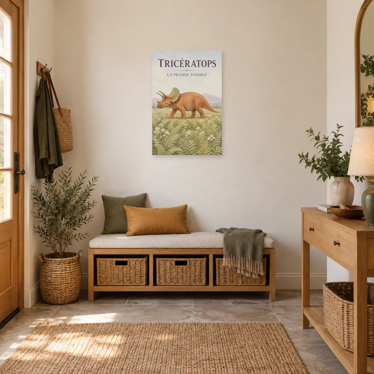 Affiche Tricératops - La prairie paisible dans une entrée ou un couloir - Art Virtuoso
