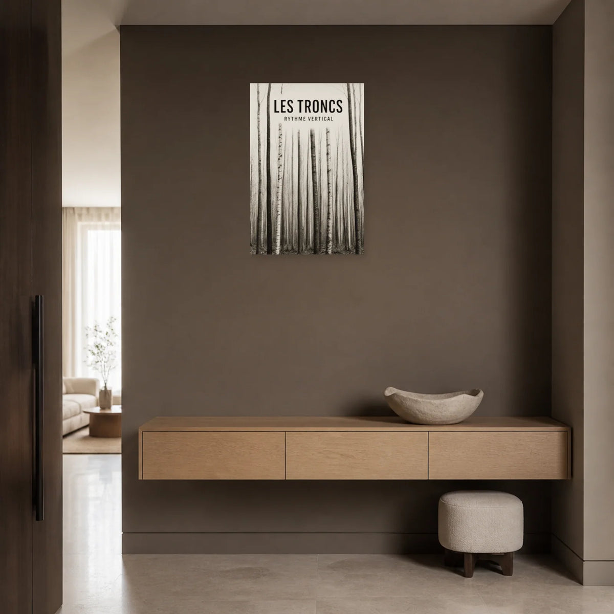 Affiche Les troncs – Rythme vertical dans une entrée ou un couloir - Art Virtuoso