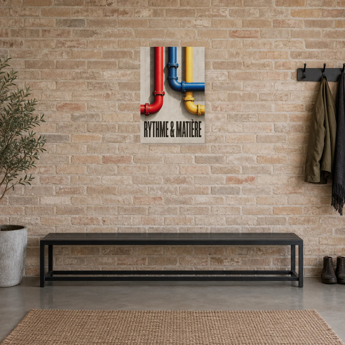 Affiche Tuyaux - Rythme et matière dans une entrée ou un couloir - Art Virtuoso