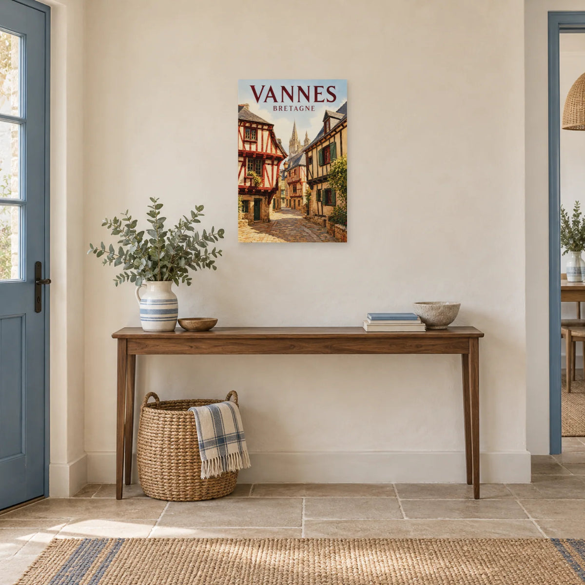 Affiche Vannes - Maisons à pans de bois dans une entrée ou un couloir - Art Virtuoso