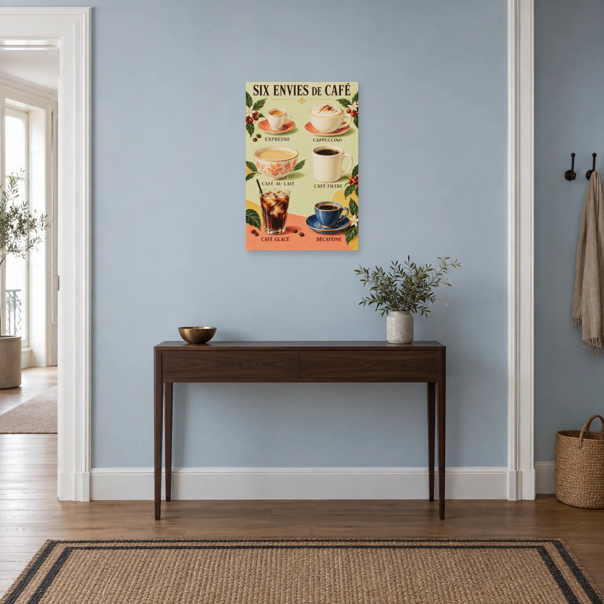 Affiche Variétés de café - Six envies dans une entrée ou un couloir - Art Virtuoso
