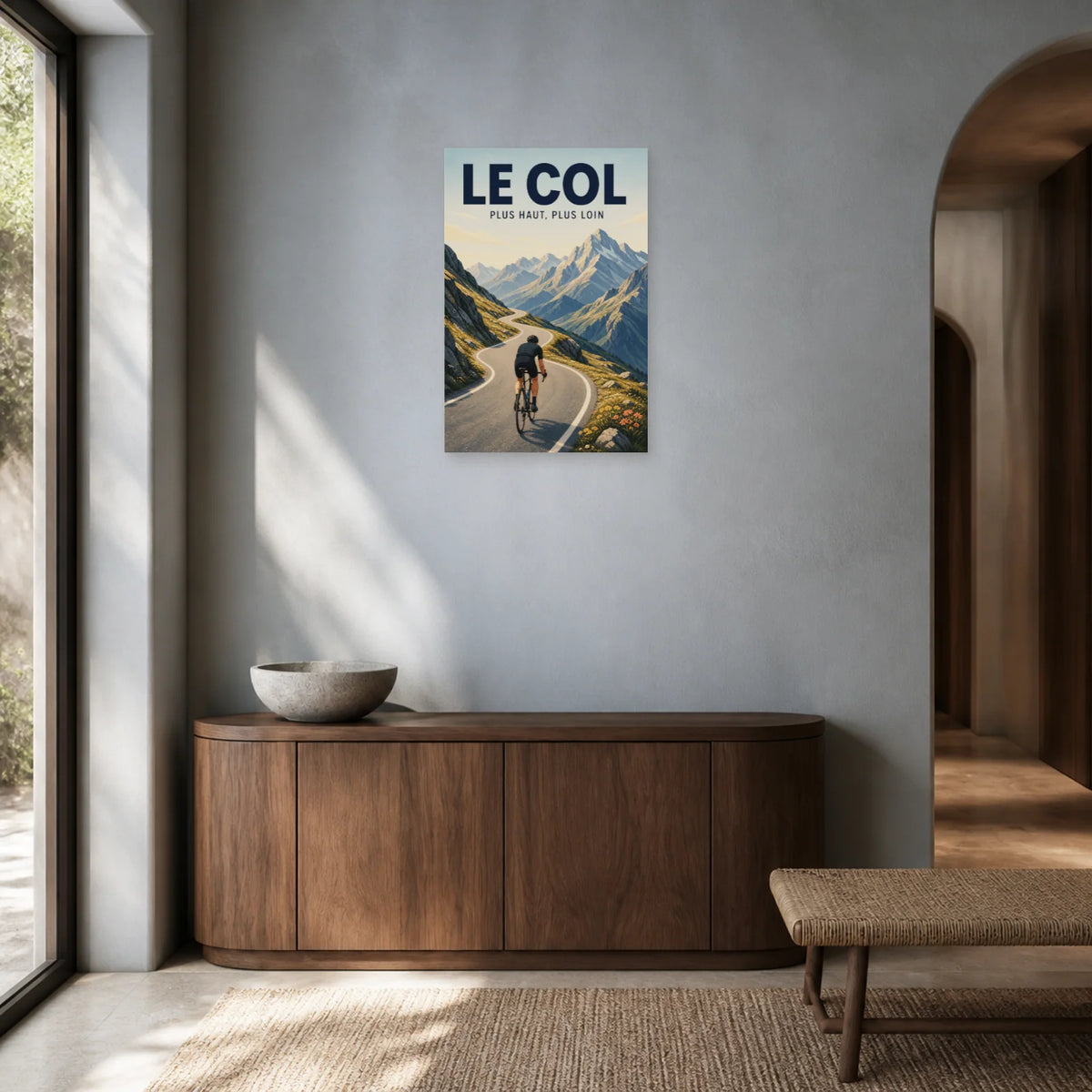Affiche Cyclisme montagne – Le col dans une entrée ou un couloir - Art Virtuoso