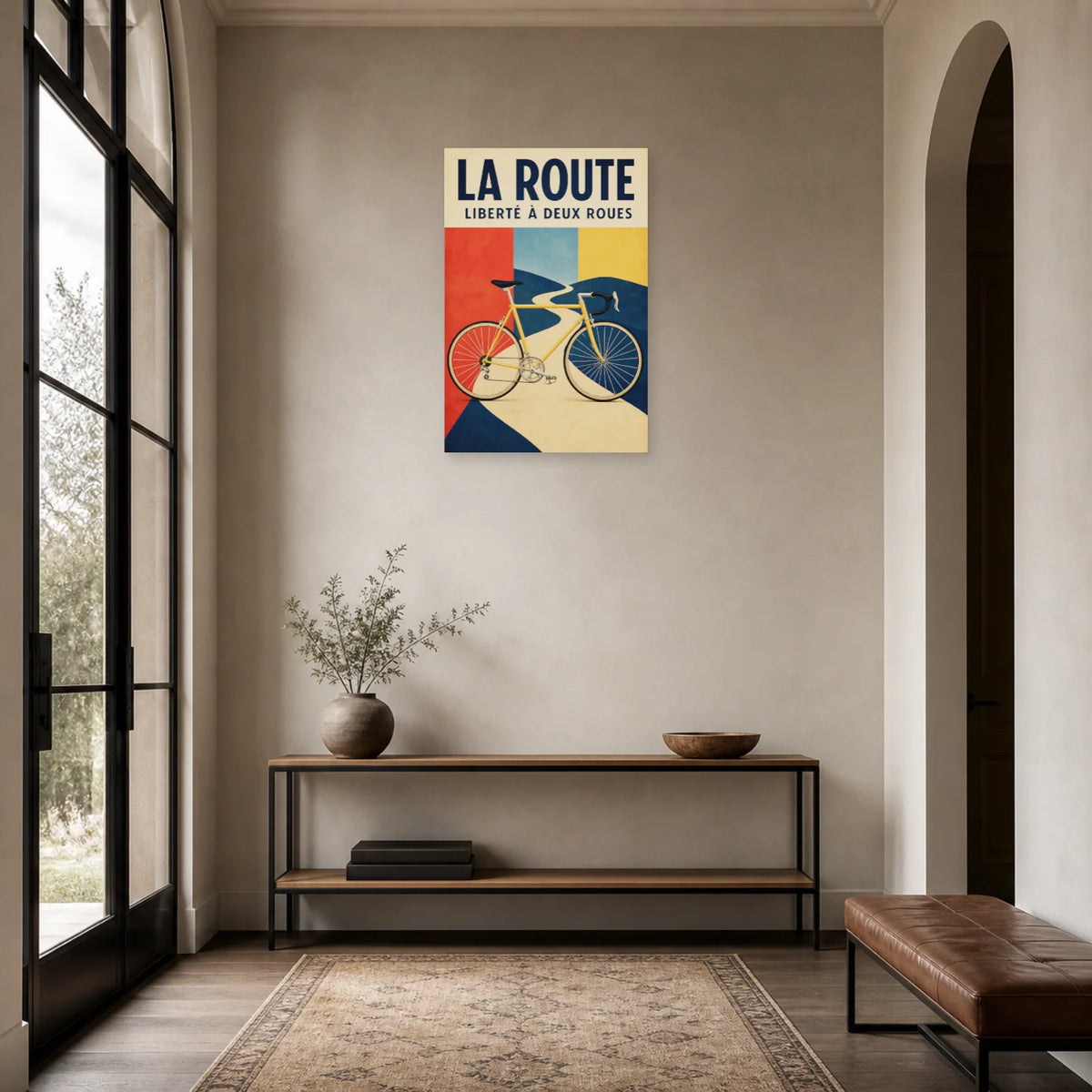Affiche Vélo vintage – La route en liberté dans une entrée ou un couloir - Art Virtuoso