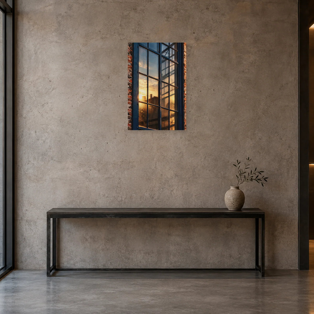 Affiche Verrière d’usine - Reflets dans une entrée ou un couloir - Art Virtuoso