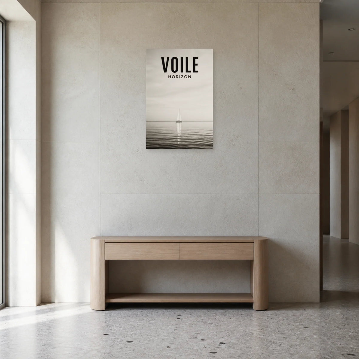 Affiche Voile – Horizon dans une entrée ou un couloir - Art Virtuoso