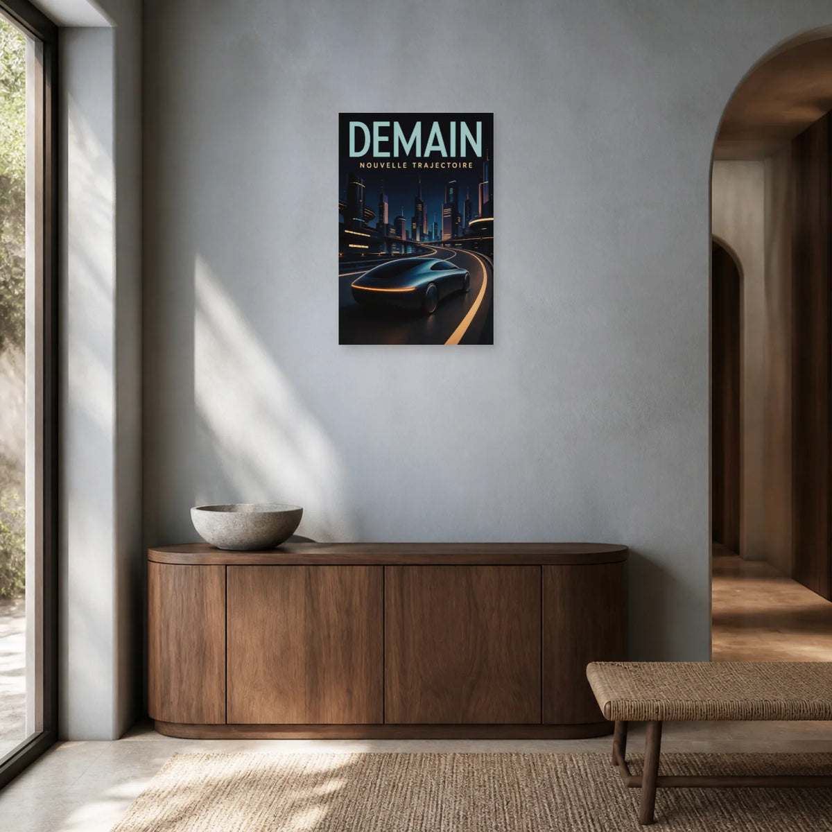 Affiche Voiture futuriste – Demain dans une entrée ou un couloir - Art Virtuoso