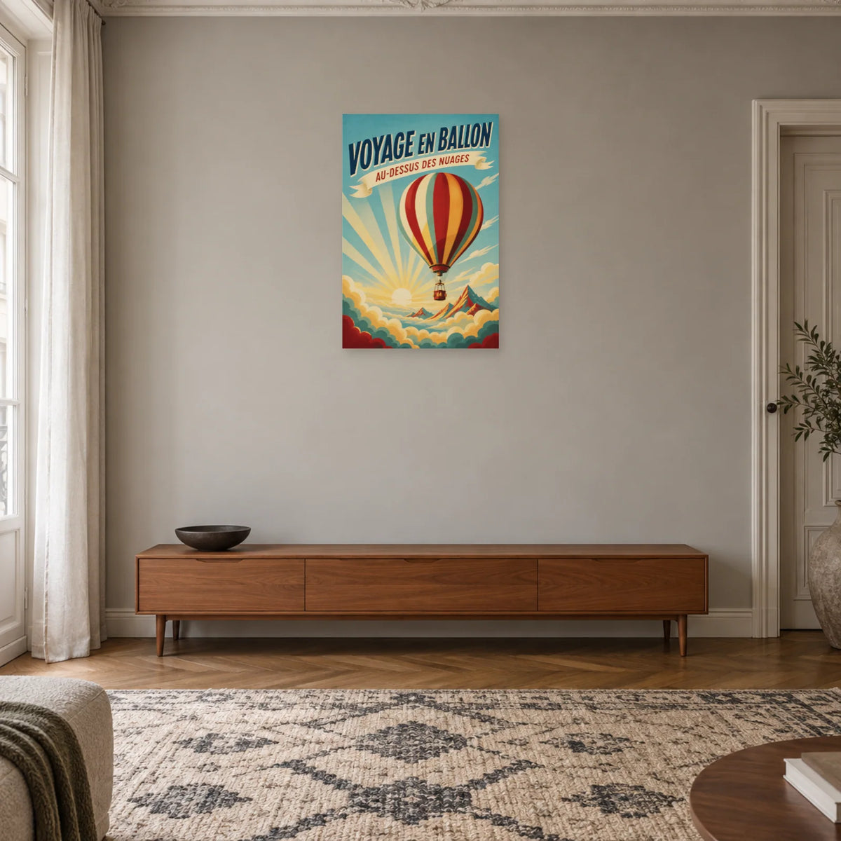 Affiche Voyage en Ballon – Au-dessus des Nuages dans une entrée ou un couloir - Art Virtuoso