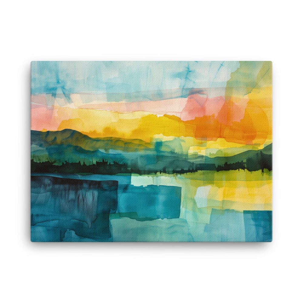 Aquarelle Abstraite Paysage - Horizon Ensoleillé Art Virtuoso L