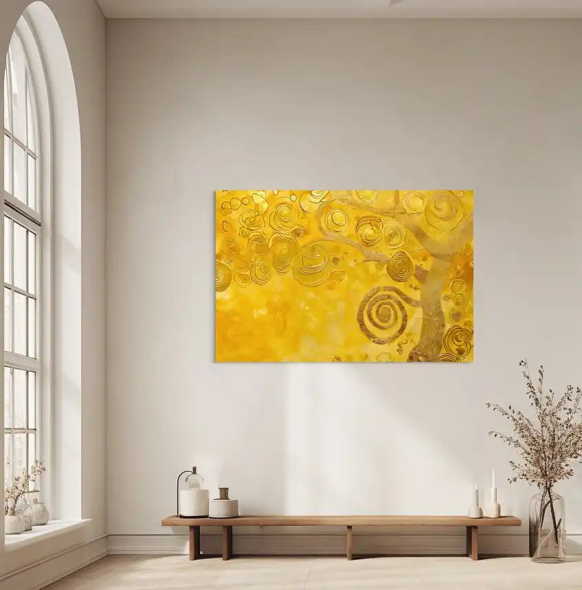 Tableau Arbre - Peinture Abstraite Dorée Art Virtuoso