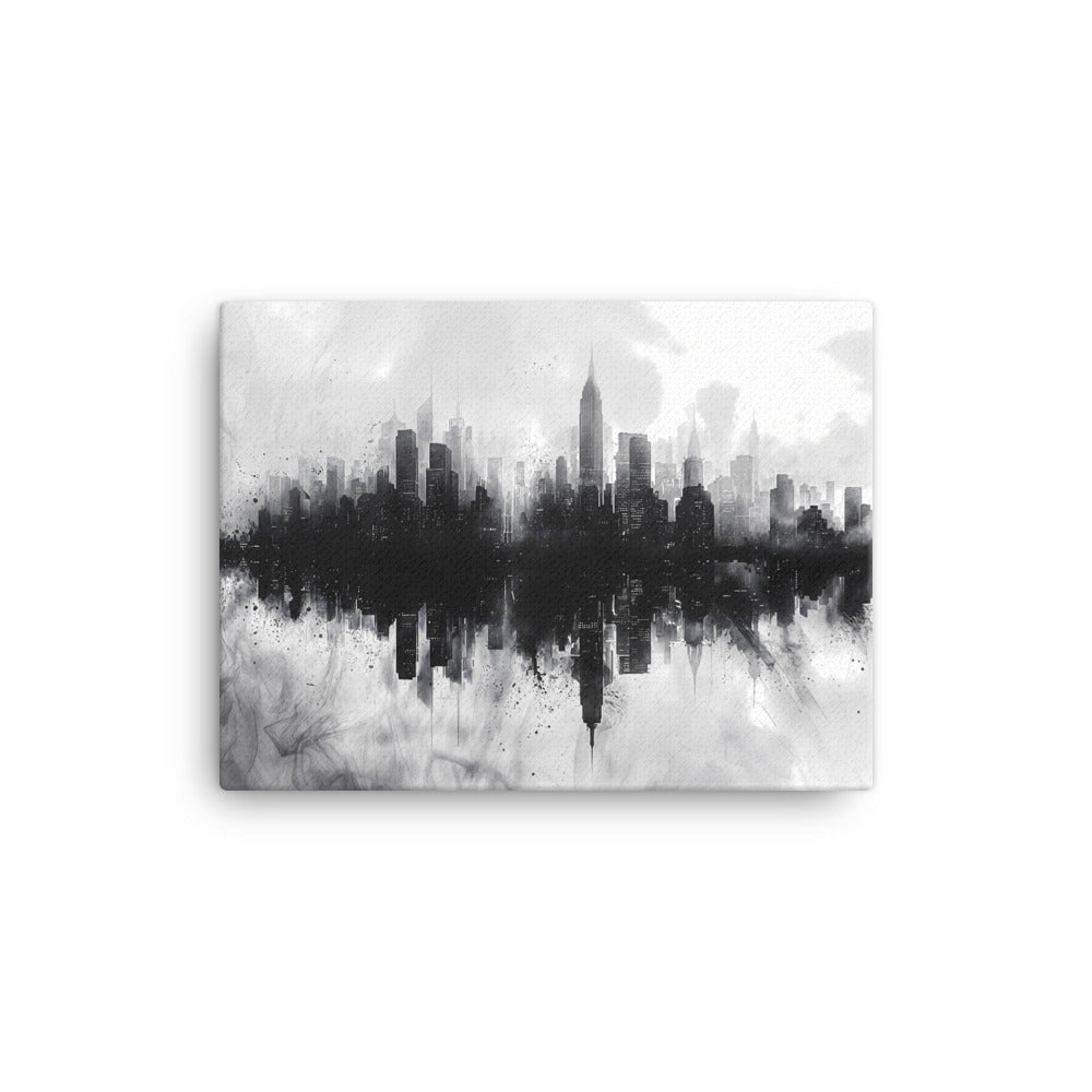 Tableau Street Art Noir et Blanc – Silhouette Urbaine Art Virtuoso S
