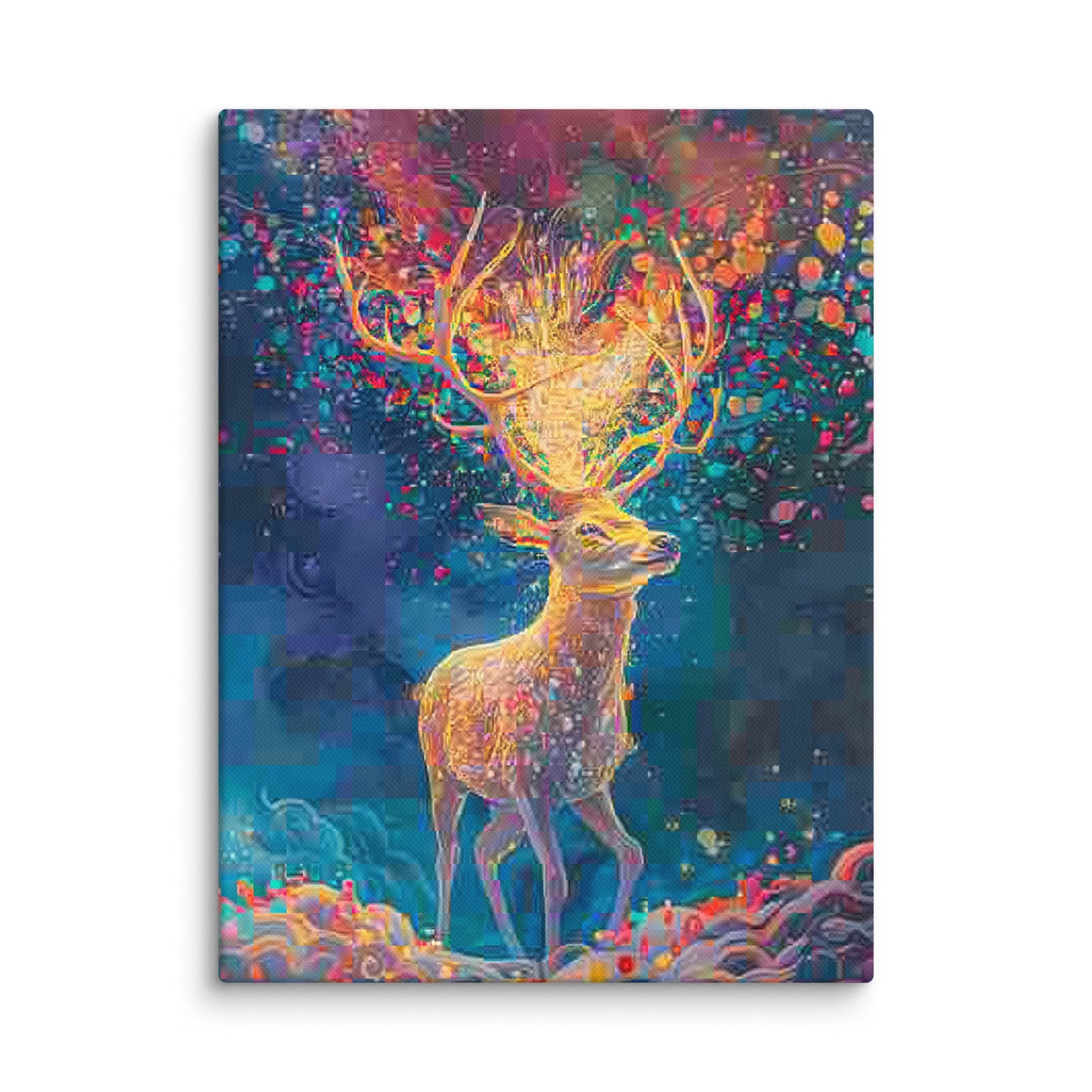 Tableau Cerf Coloré Abstrait Art Virtuoso S