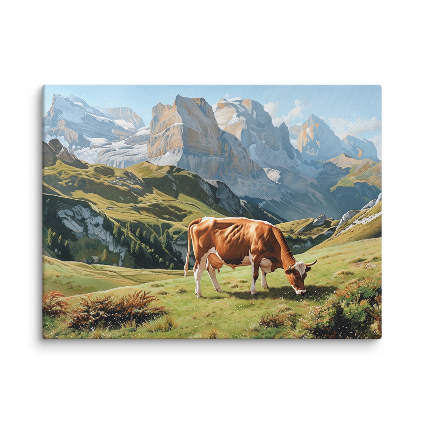 Peinture Vache - Montagne Bucolique Affiches, reproductions et œuvres graphiques Art Virtuoso S
