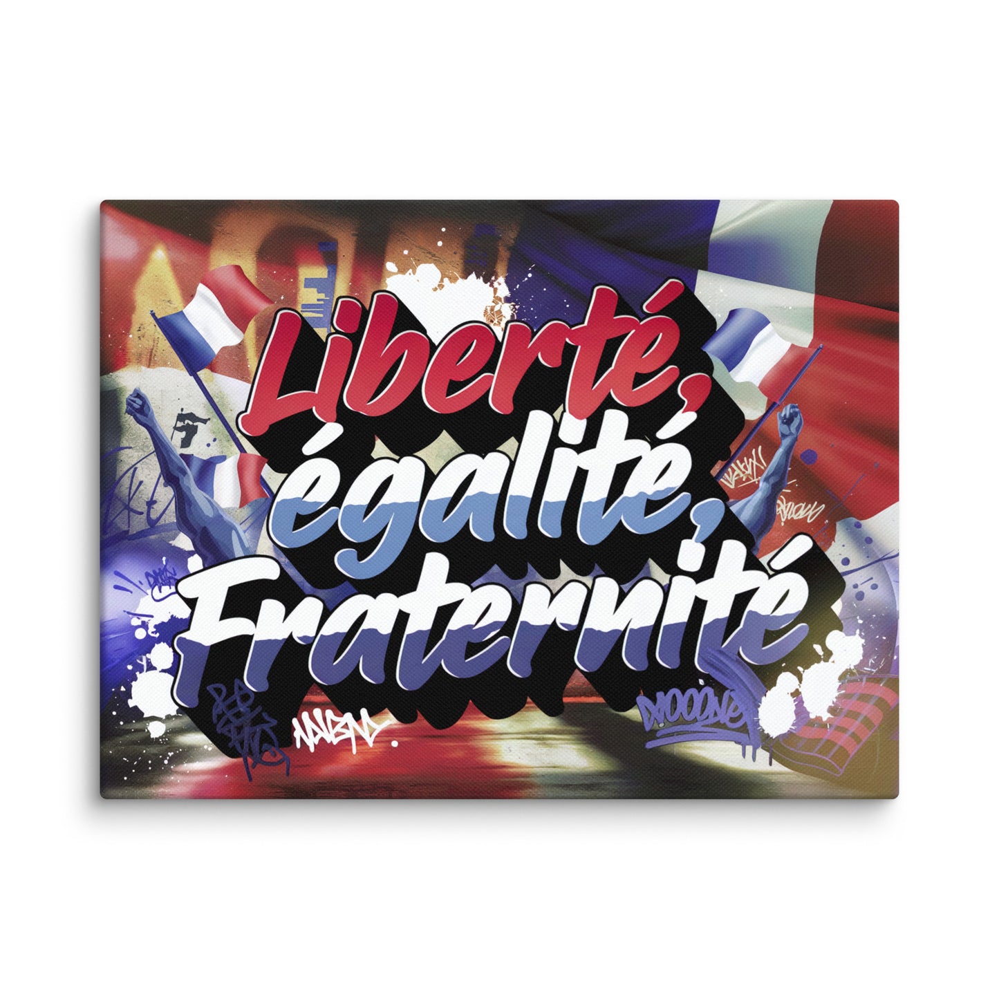 Toile Liberté Egalité Fraternité - Street Art Affiches, reproductions et œuvres graphiques Art Virtuoso S