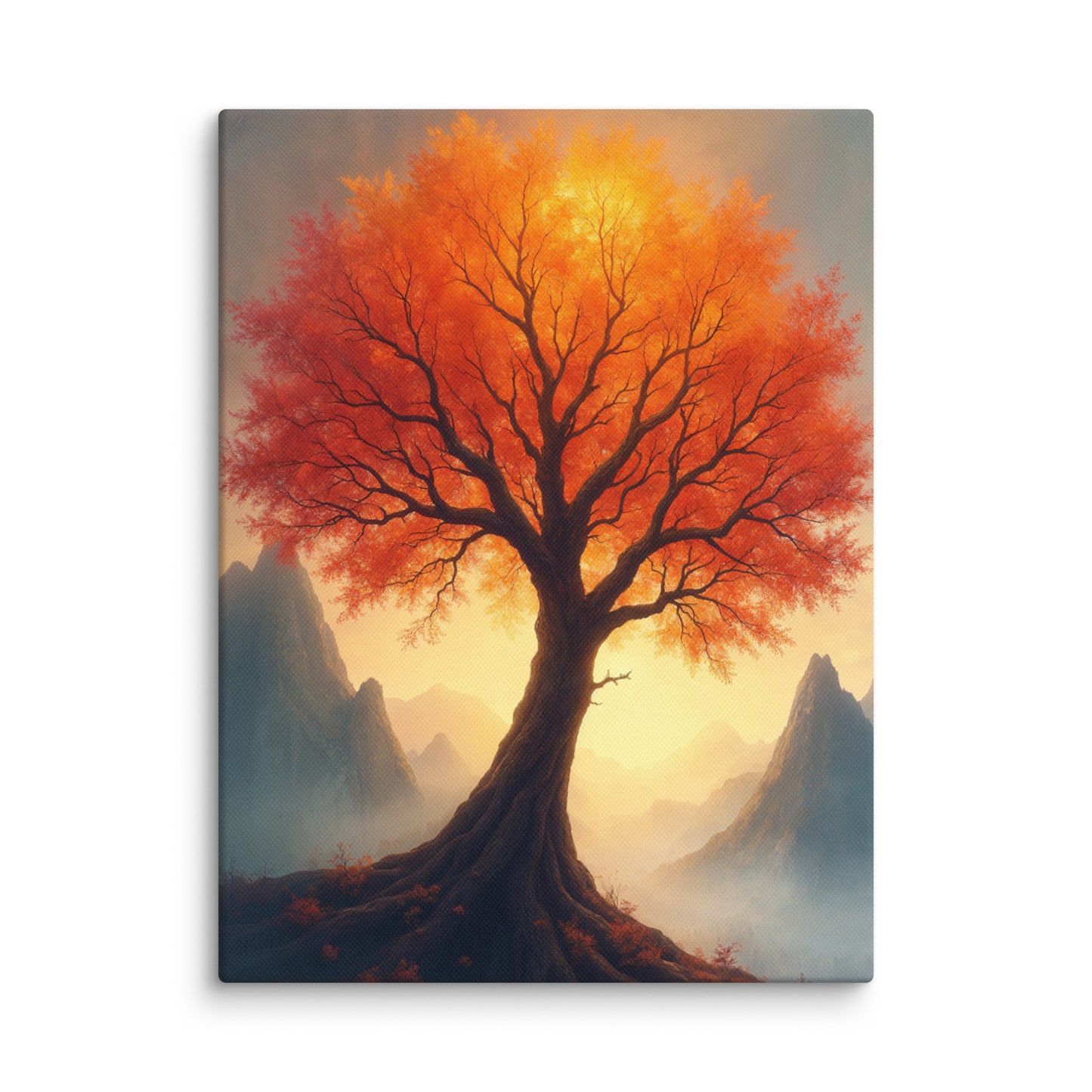 Arbre Rouge Sur Toile - Nature automnale mystique Affiches, reproductions et œuvres graphiques Art Virtuoso S