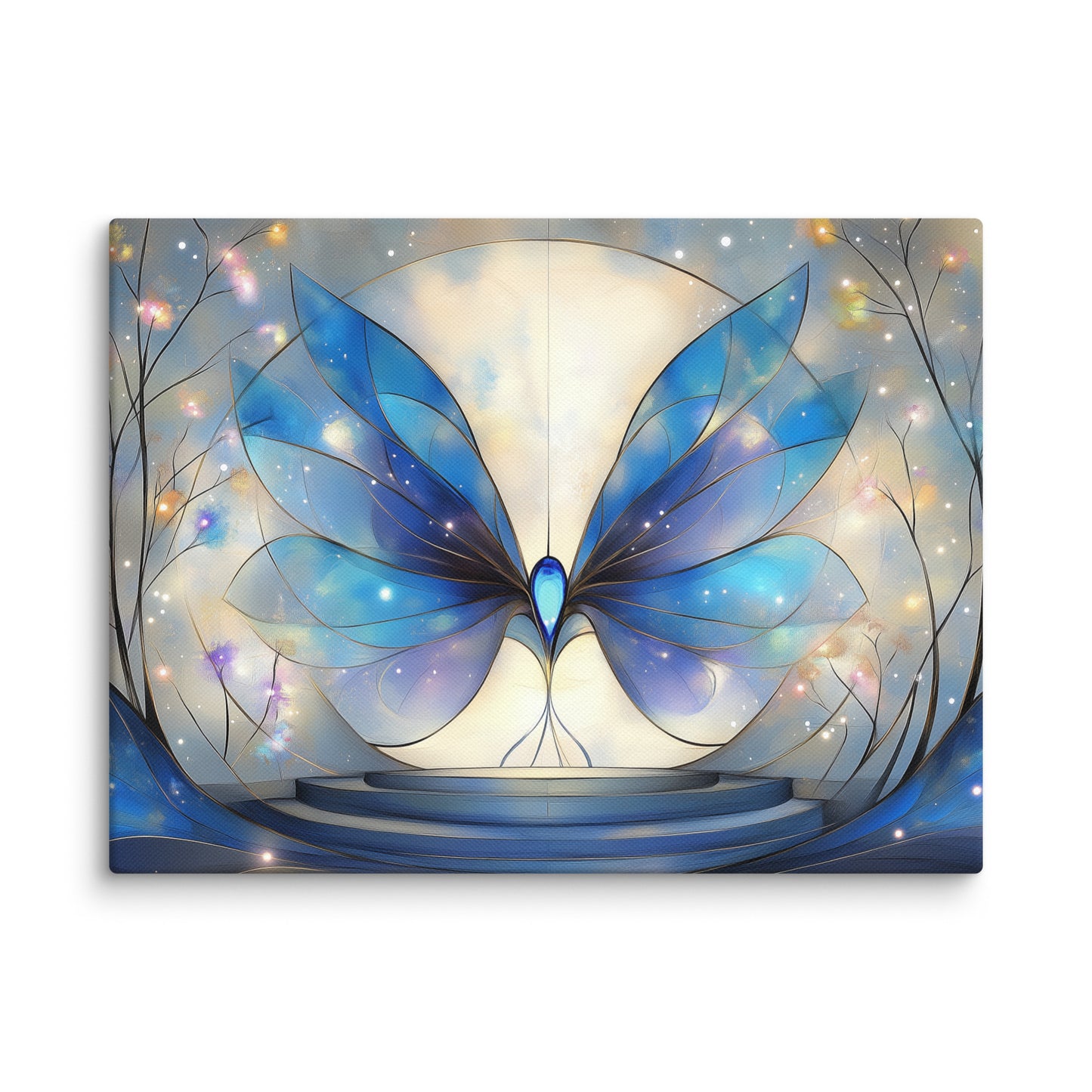 Tableau Art Deco Bleu - Papillon Céleste Affiches, reproductions et œuvres graphiques Art Virtuoso S