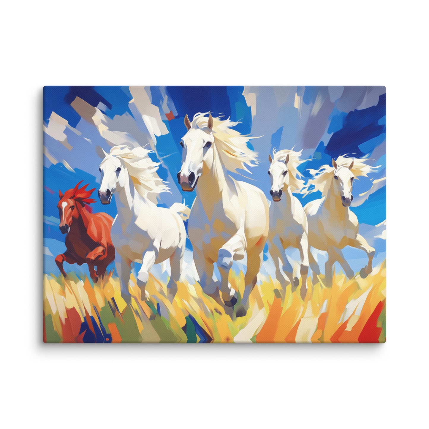 Tableau Peinture Chevaux Sauvages - Liberté Éclatante Affiches, reproductions et œuvres graphiques Art Virtuoso S