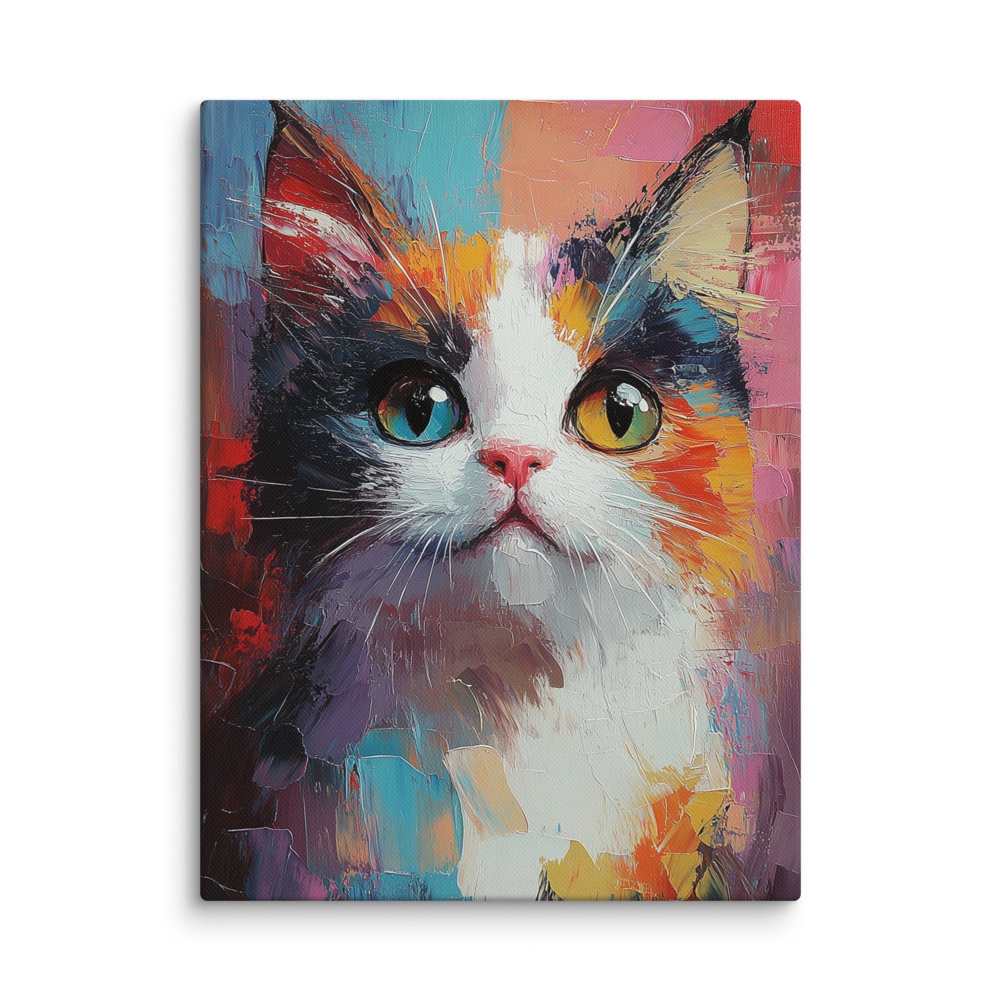 Tableau Peinture Chat Acrylique - Palette Émotionnelle Affiches, reproductions et œuvres graphiques Art Virtuoso S