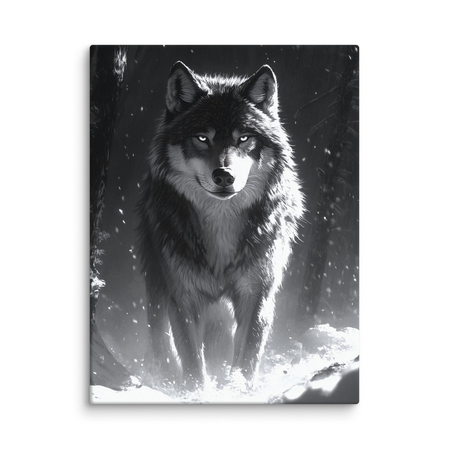 Tableau Loup Noir et Blanc : Gardien de l'Hiver Affiches, reproductions et œuvres graphiques Art Virtuoso S