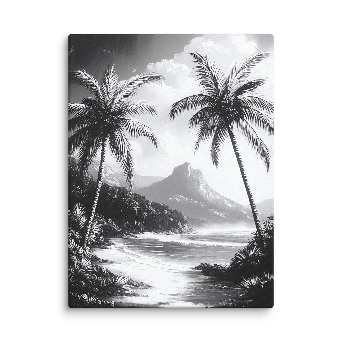 Tableau Noir et Blanc - Palmier Paradise Affiches, reproductions et œuvres graphiques Art Virtuoso S