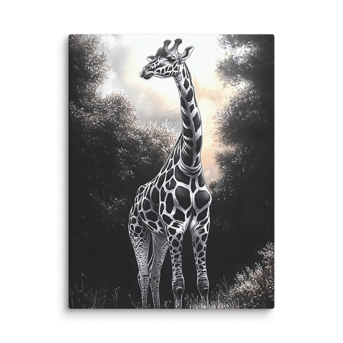 Tableau Girafe Noir et Blanc Affiches, reproductions et œuvres graphiques Art Virtuoso S