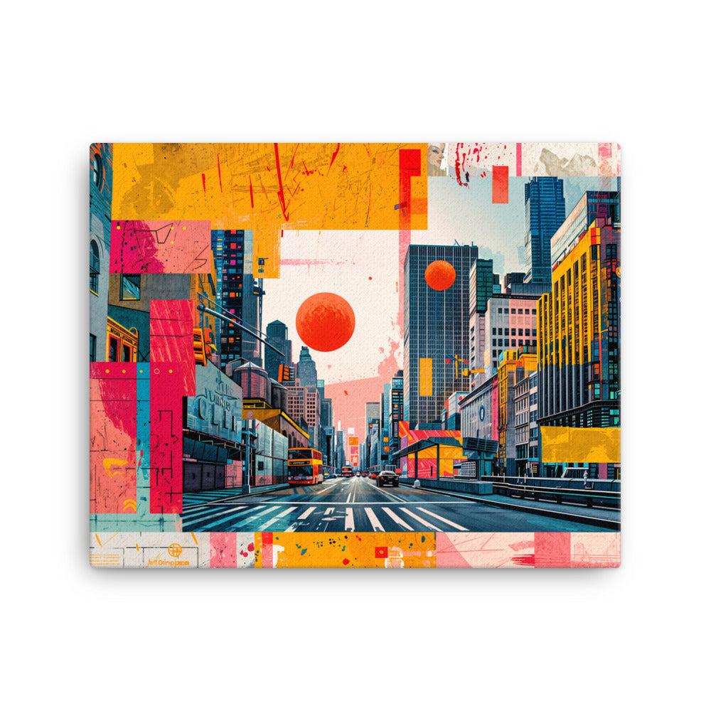 Tableau Pop Art - Street Art - Ville en Patchwork Art Virtuoso M
