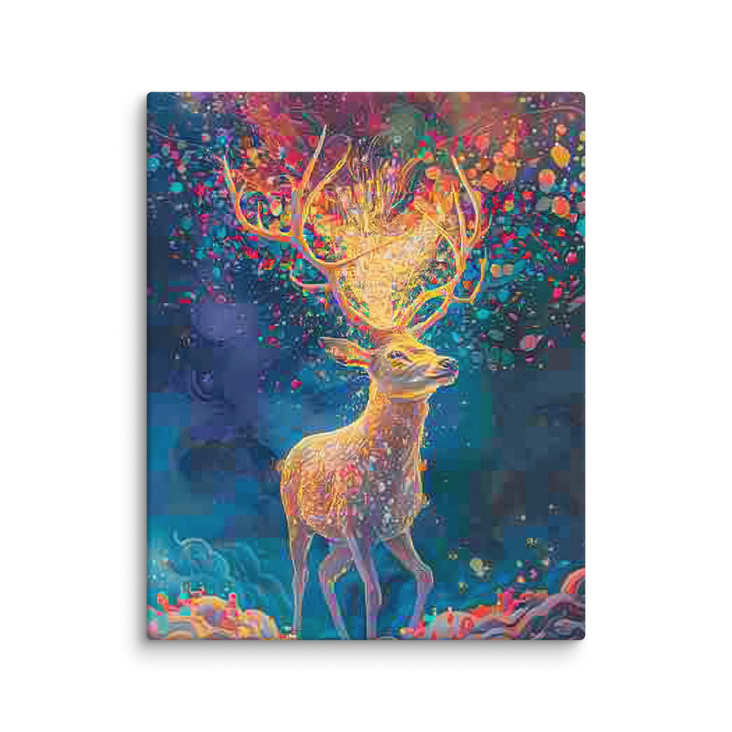 Tableau Cerf Coloré Abstrait Art Virtuoso M