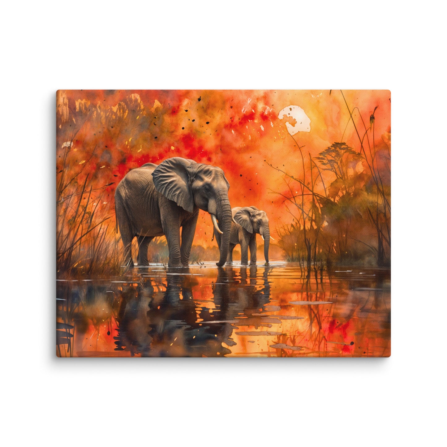 Tableau Éléphant et Éléphanteau Art Virtuoso M