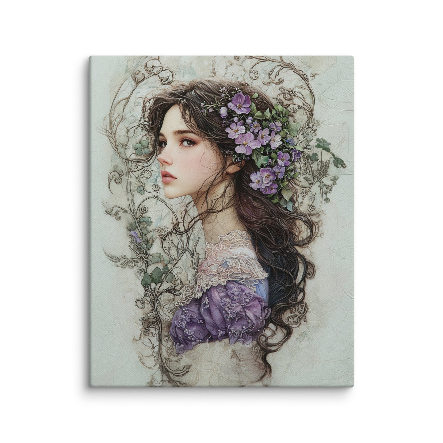 Toile Art Nouveau - Femme Délicate Affiches, reproductions et œuvres graphiques Art Virtuoso M