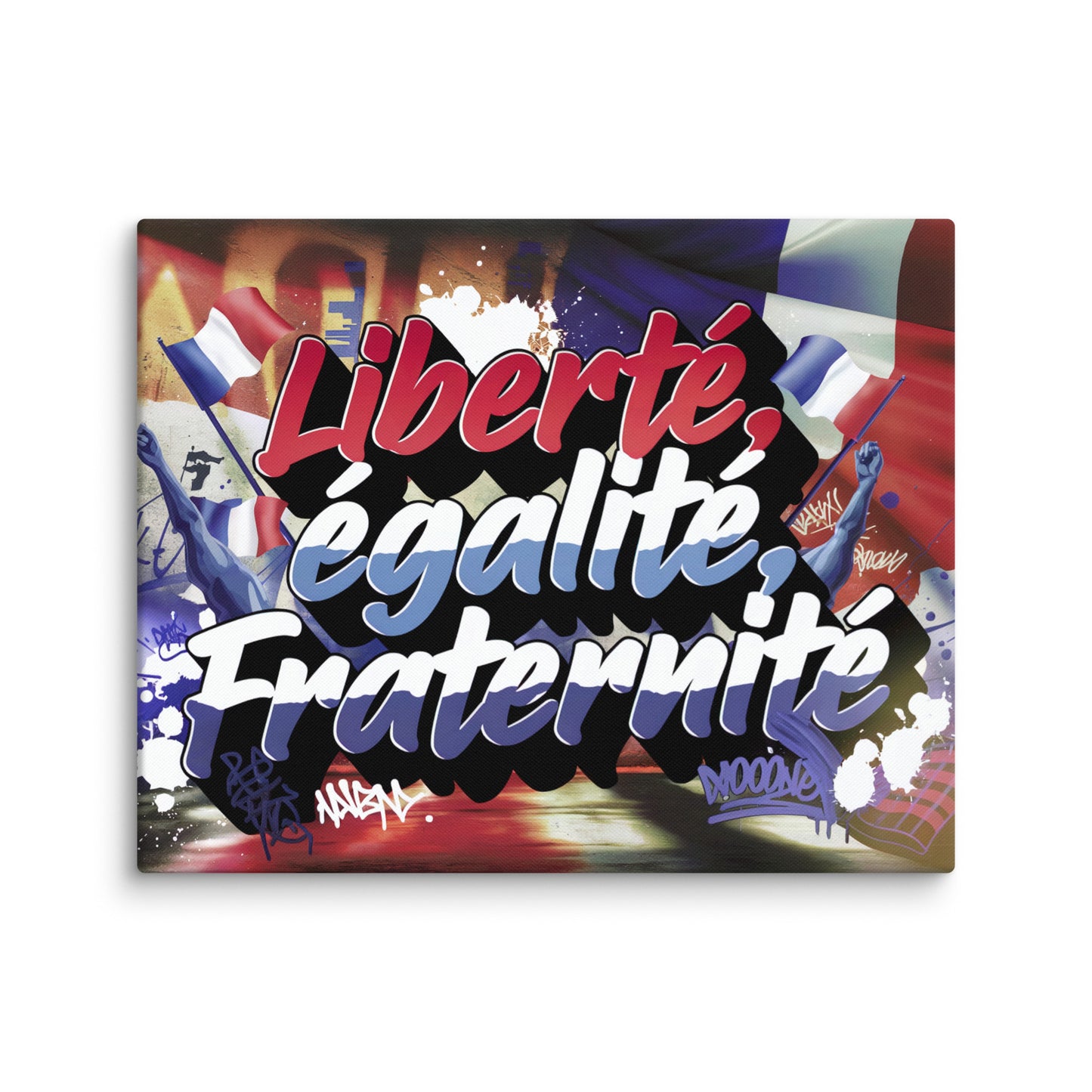 Toile Liberté Egalité Fraternité - Street Art Affiches, reproductions et œuvres graphiques Art Virtuoso M