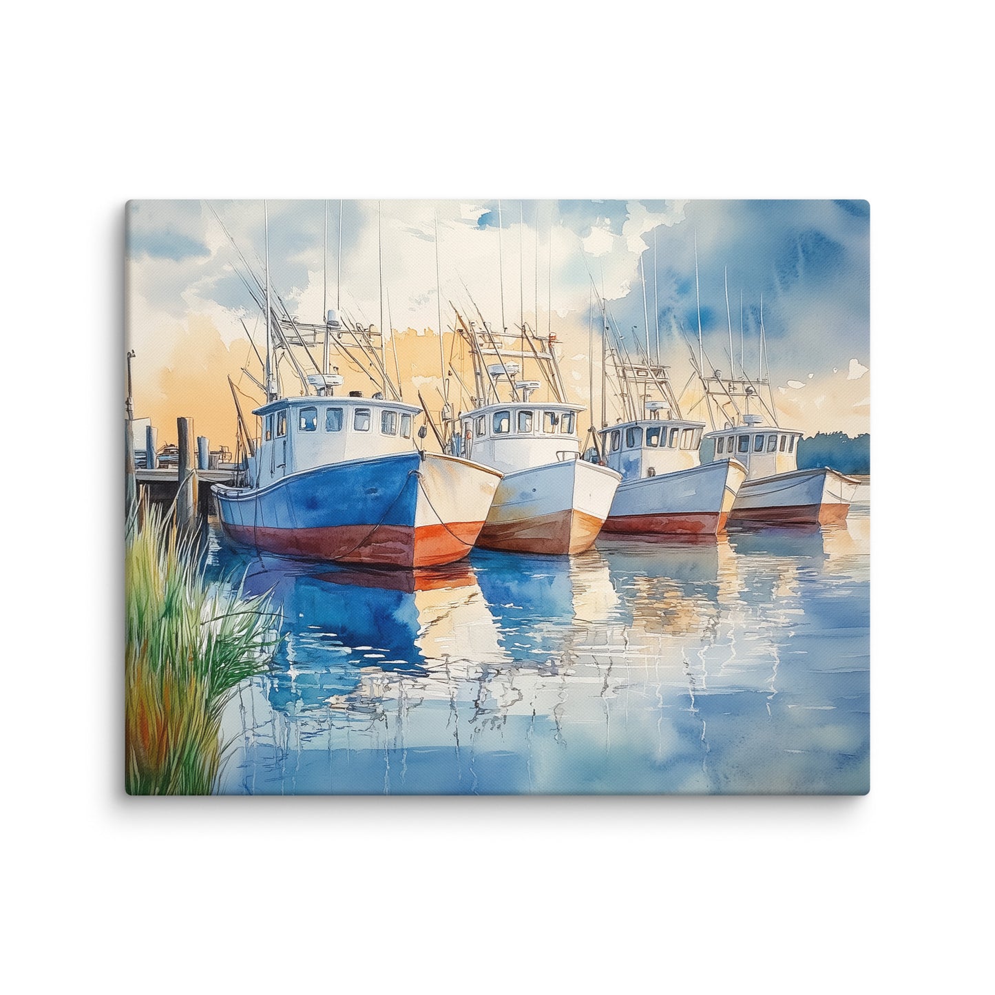 Tableau Peinture Port de Pêche Affiches, reproductions et œuvres graphiques Art Virtuoso M