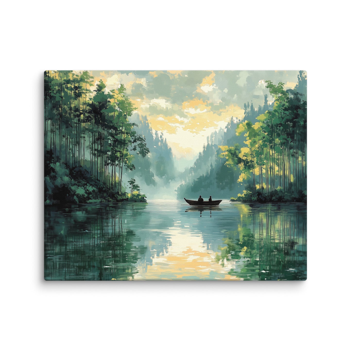 Tableau Nature Cours d Eau - Balade en Barque Affiches, reproductions et œuvres graphiques Art Virtuoso M