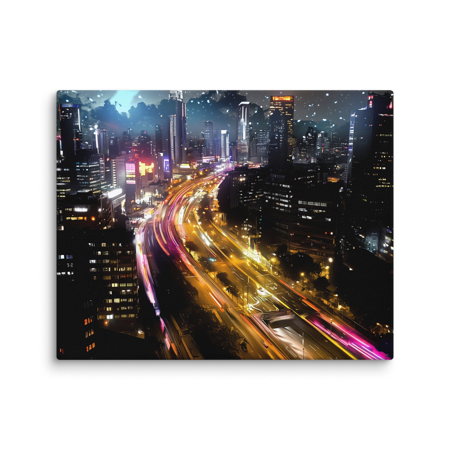 Tableau Urbain Pop Art - Flux Lumineux Affiches, reproductions et œuvres graphiques Art Virtuoso M