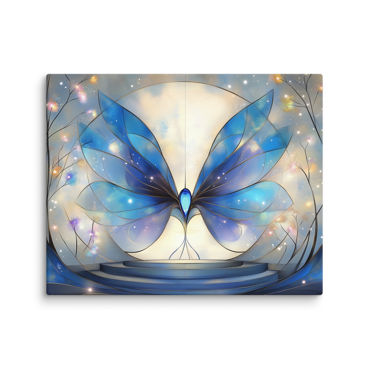 Tableau Art Deco Bleu - Papillon Céleste Affiches, reproductions et œuvres graphiques Art Virtuoso M