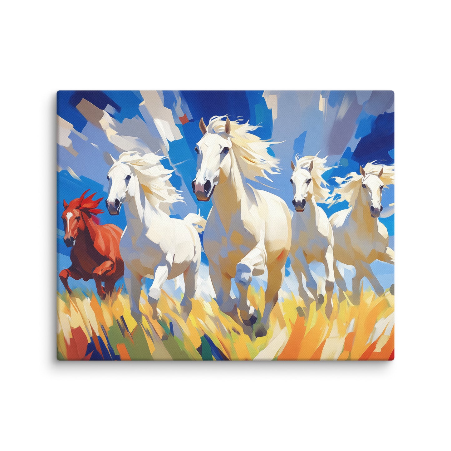 Tableau Peinture Chevaux Sauvages - Liberté Éclatante Affiches, reproductions et œuvres graphiques Art Virtuoso M