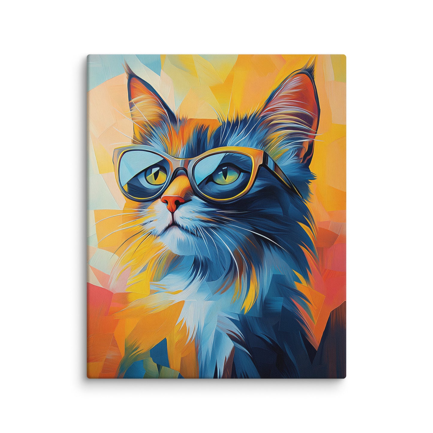 Tableau Chat avec Lunettes - Hipster Félin Affiches, reproductions et œuvres graphiques Art Virtuoso M