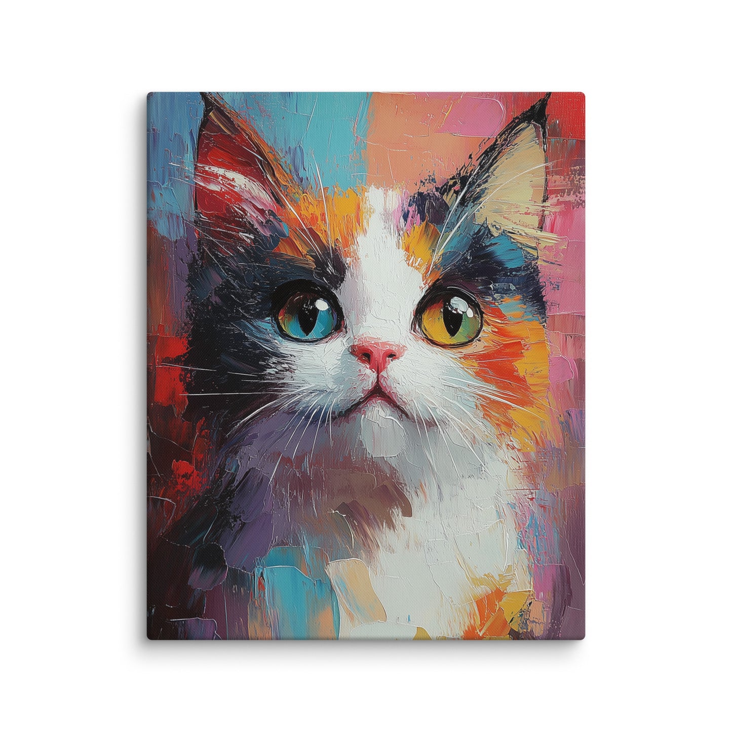 Tableau Peinture Chat Acrylique - Palette Émotionnelle Affiches, reproductions et œuvres graphiques Art Virtuoso M