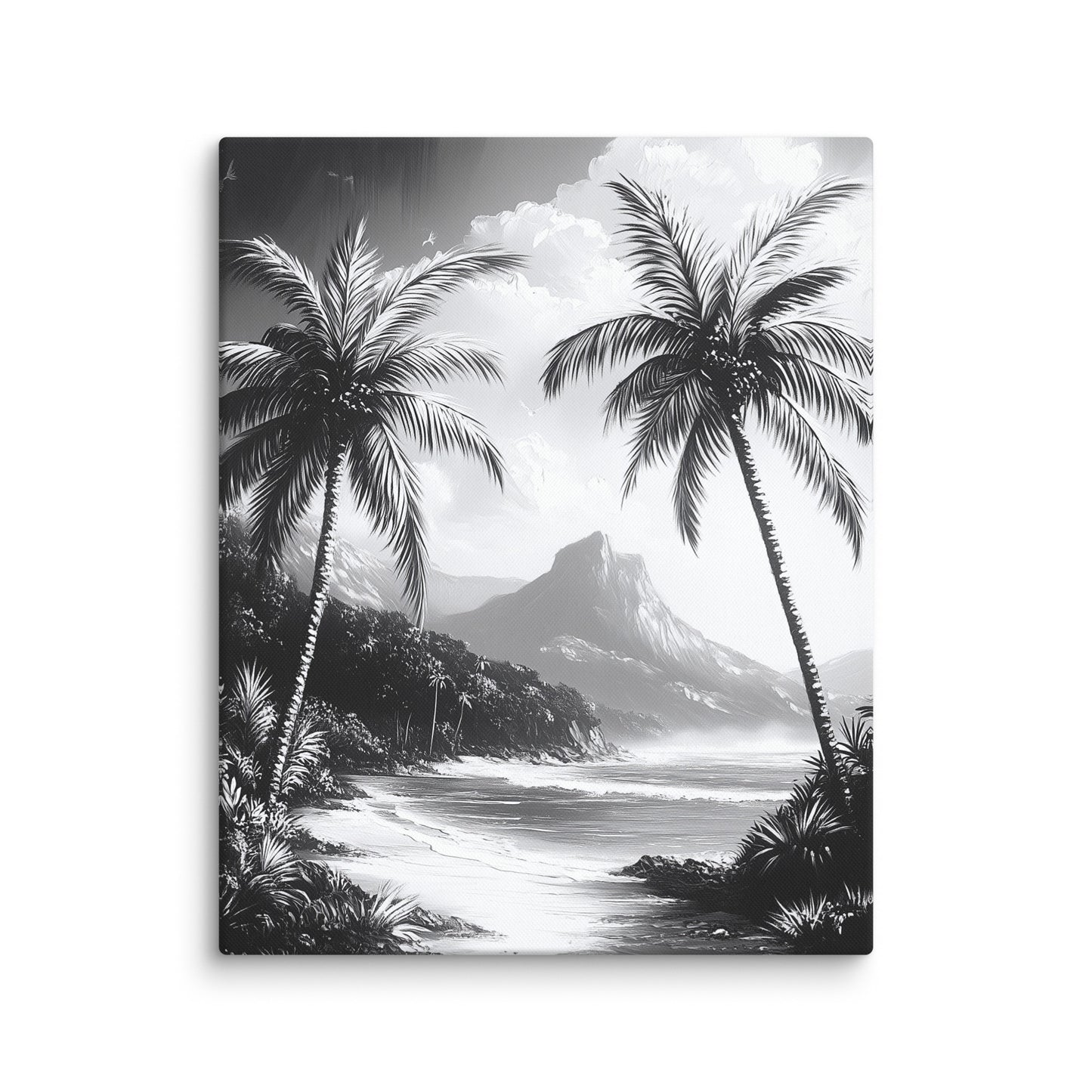 Tableau Noir et Blanc - Palmier Paradise Affiches, reproductions et œuvres graphiques Art Virtuoso M