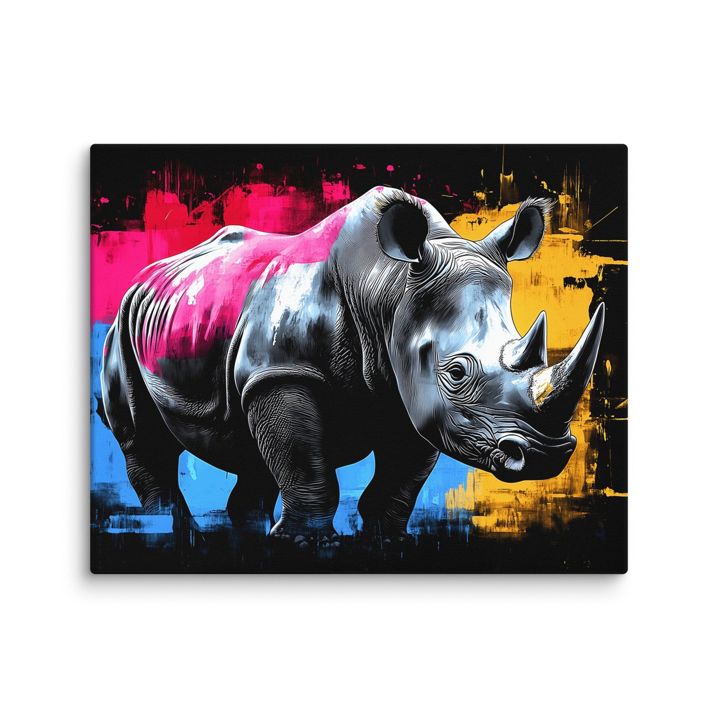 Tableau Animal Multicolore - Rhinocéros Pop Affiches, reproductions et œuvres graphiques Art Virtuoso M
