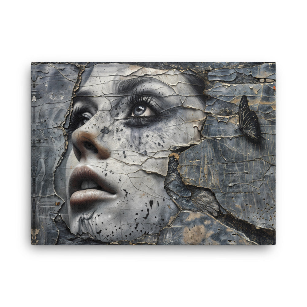 Tableau Street Art Visage - Femme Réveuse Art Virtuoso L