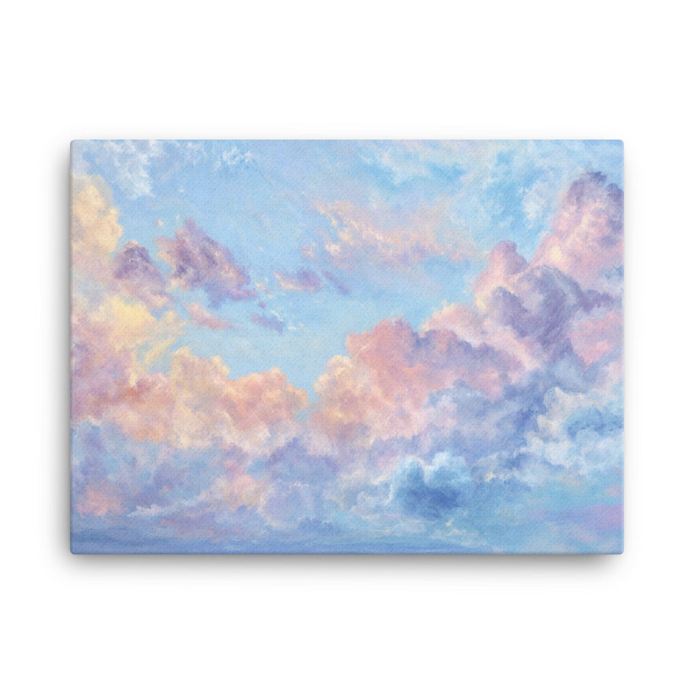 Tableau Abstrait - Nuages Aux Teintes Célestes Art Virtuoso L