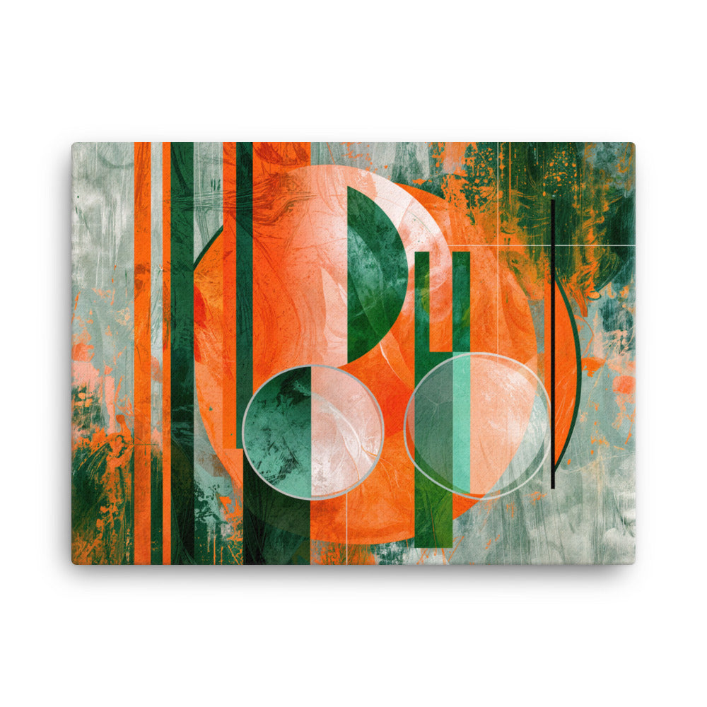 Tableau Abstrait Vert Orange Contemporain Art Virtuoso L