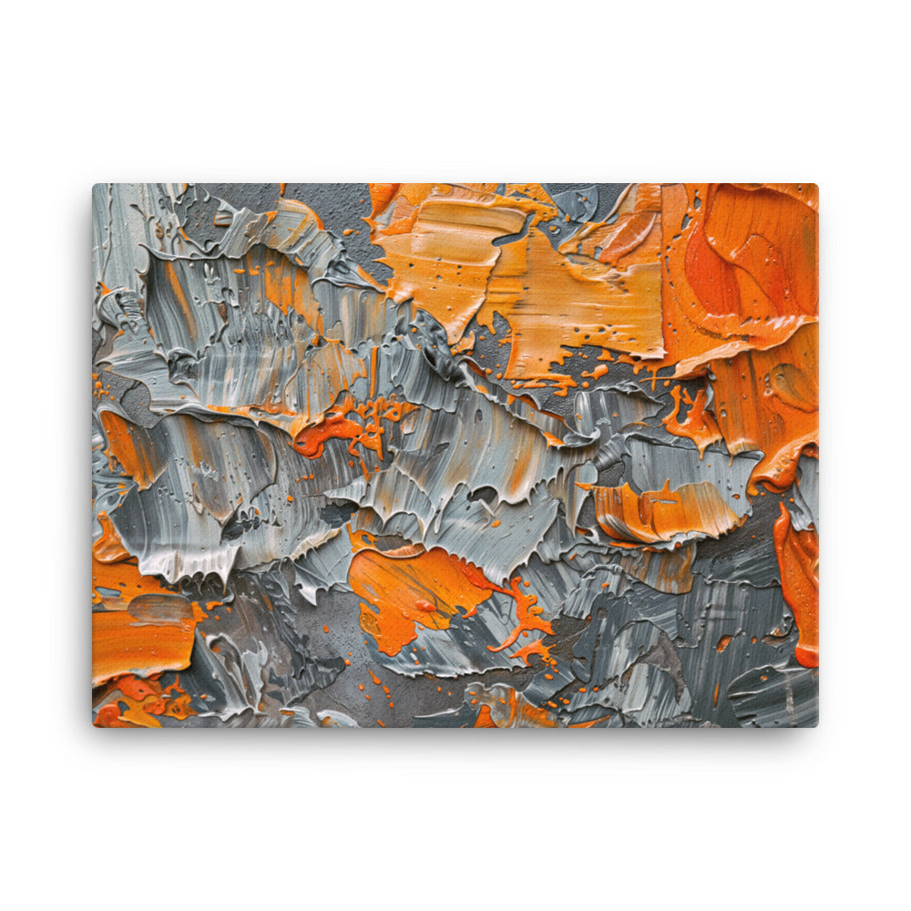 Tableau Abstrait Orange et Gris Art Virtuoso L