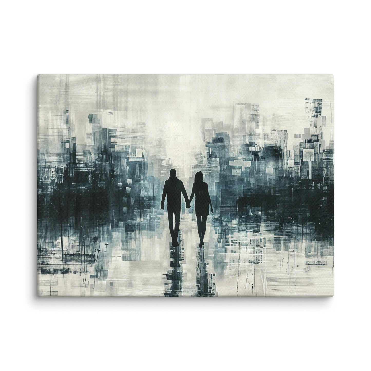 Tableau Couple Amoureux Design en Noir et Blanc Art Virtuoso L