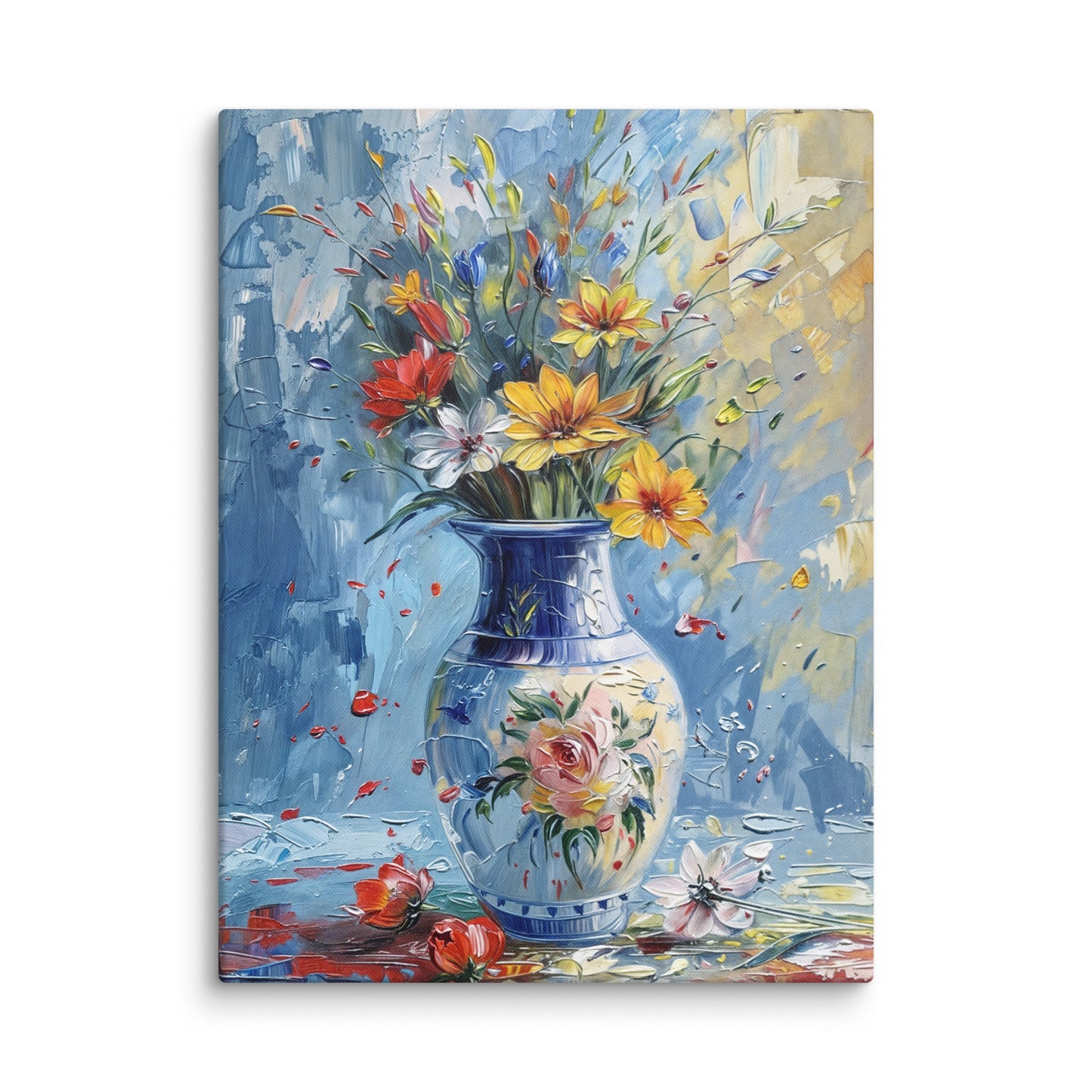 Tableau Pot de Fleurs – Symphonie de Couleurs Art Virtuoso L