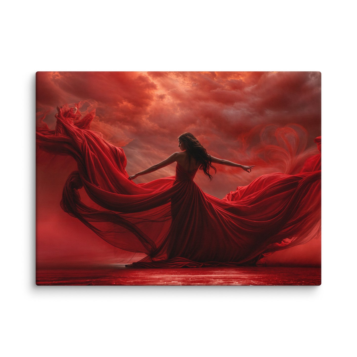 Tableau Moderne avec du Rouge - Danse Ecarlate Art Virtuoso L