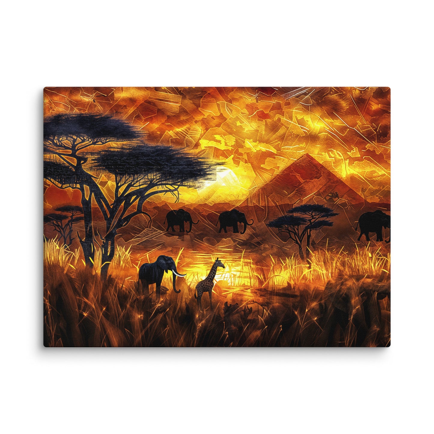 Tableau Africain Design - Savane au Couchant Art Virtuoso L