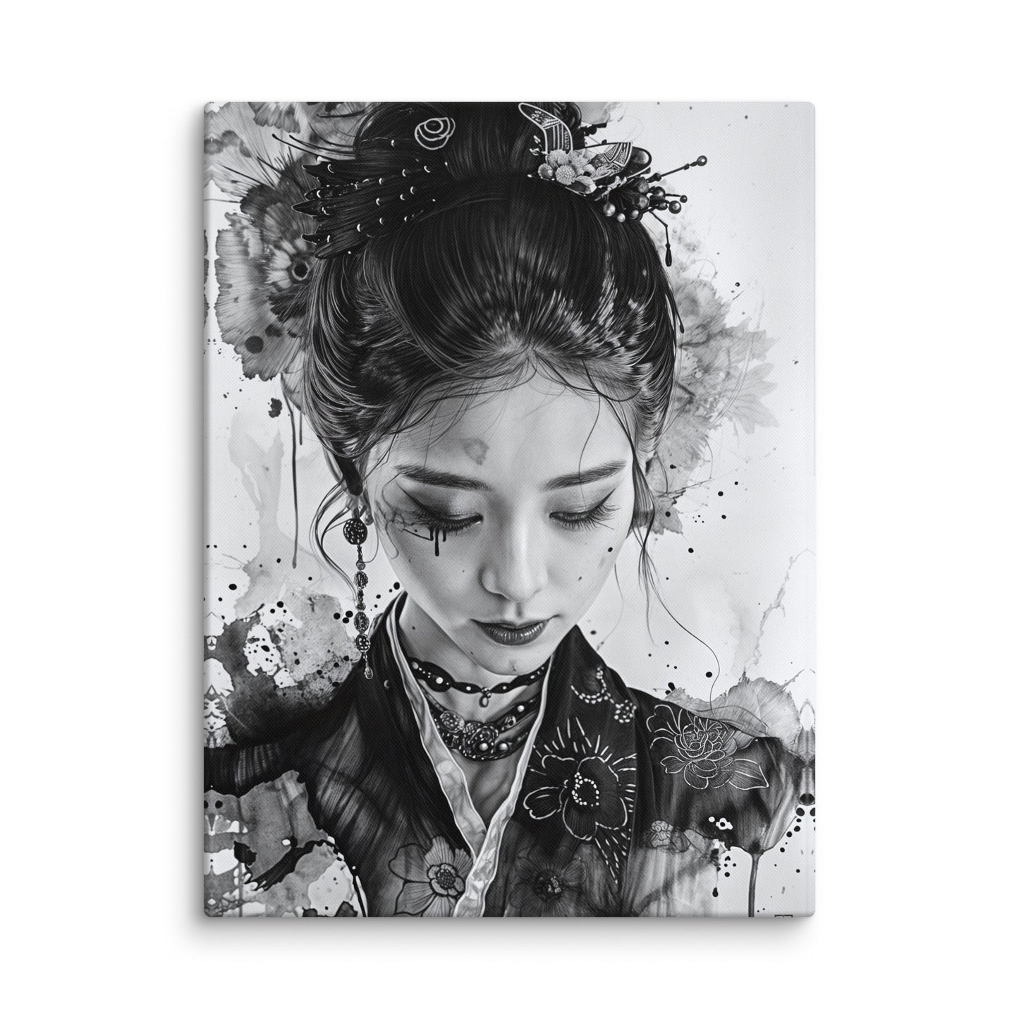 Tableau Geisha Noir et Blanc - Kaori Art Virtuoso L