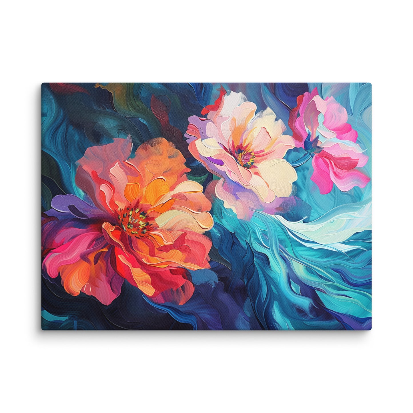 Tableau Peinture Fleurs Stylisées Art Virtuoso L